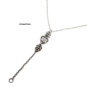 Celtic Knot Heart Necklace Silver Chainmail O Ring Chain Link Drop Chain Jewelry